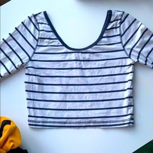 white striped crop top
